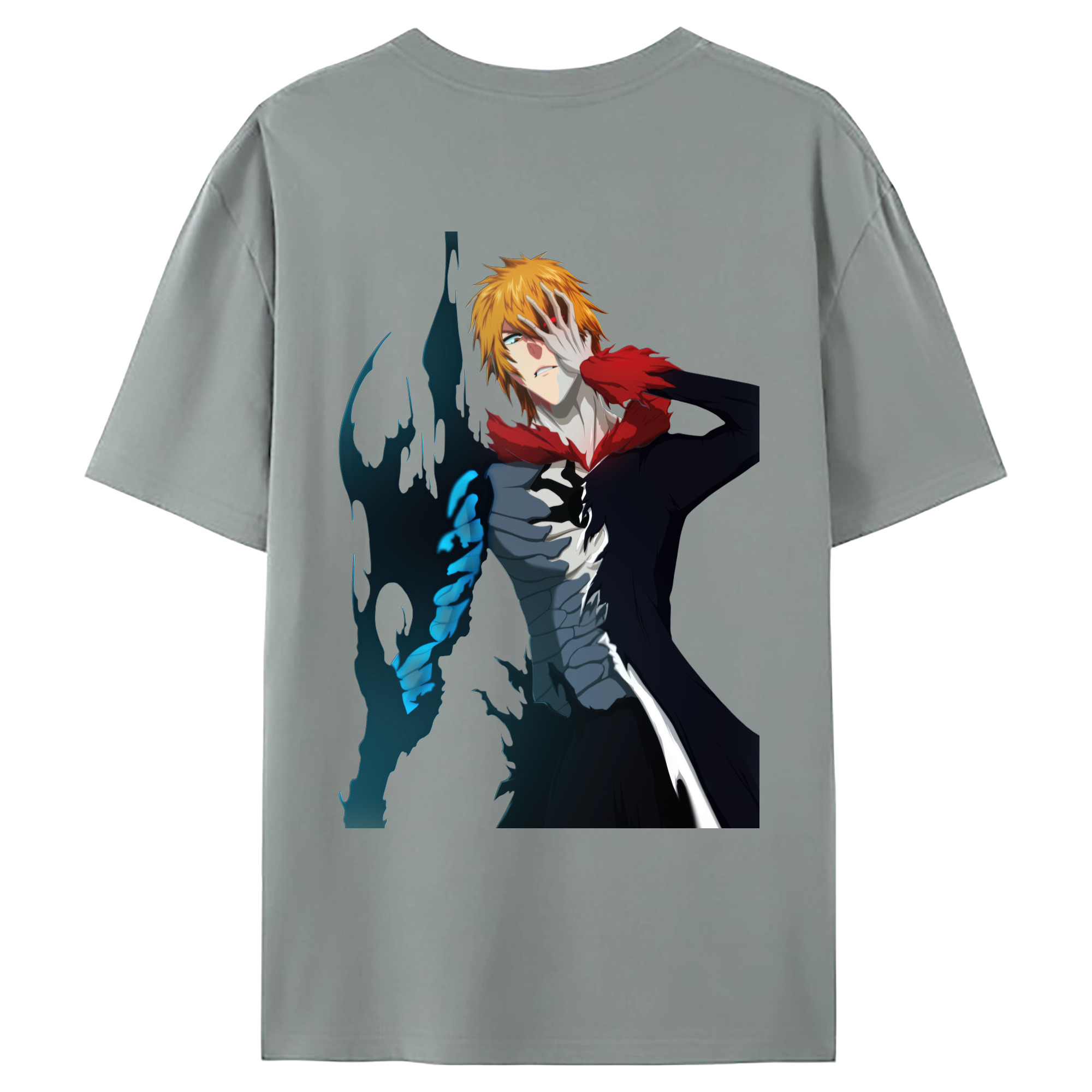 （画像用） ブリーチ 黒崎一護（くろさき いちご）BLEACH Kurosaki Ichigo 綿100％ メンズ半袖Tシャツ（バックプリント） 通気性